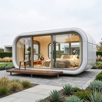 Cabine portable Apple de 5 m² avec salle de bain intégrée, chambre et climatiseur pour hôtel ou villa