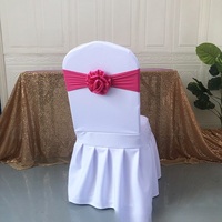Nouvelle Écharpe de Chaise en Satin Doré Imprimé avec Volants, Réutilisable, pour Mariage, Banquet, Maison, Hôtel, Fête, Décoration de Chaise