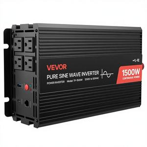 Convertisseur d'énergie à onde sinusoïdale pure 1500W DC 12V AC 120V avec chargeur de voiture, télécommande, USB Type-C et 4 prises AC, modèle D0100XFE3ZG pour camping-car - Product Image 1