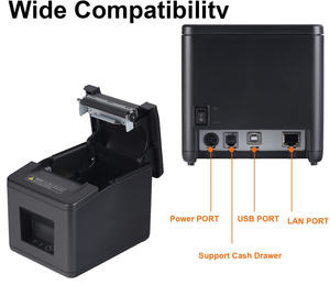 热卖80毫米POS打印机台式热敏收据打印机，带自动切割器USB串行以太网接口，适用于视窗/苹果/Linux - Product Image 2