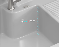 Meuble de rangement pour linge en aluminium alvéolaire avec lavabo intégré pour balcon et salle de bain, et bac à linge à tambour