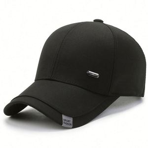 Gorra de Béisbol de Algodón Puro con Visera Simple, Personalizada para Hombre y Mujer, para las Seis Estaciones, con Logotipo Metálico, Venta al Por Mayor - Product Image 3