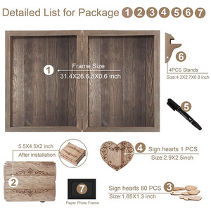 Livre d'or pièce maîtresse de <span class=keywords><strong>table</strong></span> rustique fournitures de <span class=keywords><strong>décoration</strong></span> de <span class=keywords><strong>mariage</strong></span> coeur livre en bois livre d'or livre d'or cadre alternative - Product Image 3