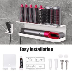 Support mural pour <span class=keywords><strong>Dyson</strong></span> Airwrap Styler, support de rangement blanc pour <span class=keywords><strong>fer</strong></span> à <span class=keywords><strong>friser</strong></span> et accessoires, support de salle de bain - Product Image 2