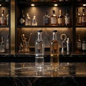 Bouteilles en verre rondes de 1000 ml personnalisées avec <span class=keywords><strong>bouchon</strong></span> en liège pour whisky, vodka, gin – Vente en gros directe usine Chine - Product Image 1