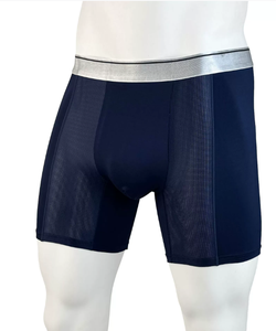 Boxer tricoté pour homme, coupe ample, taille mi-haute, avec tissu respirant anti-irritation et logo à la taille - Product Image 2