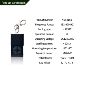 Universal YET2168 Mã Cố Định 433Mhz 1527 Điều Khiển Từ Xa Có Nắp Trượt - Product Image 6