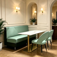 Meubles de restaurant en bois massif de style naturel, célèbres sur Internet, canapés de banquette commerciaux pour café, bancs muraux pour zone d'attente