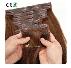 Extensions de cheveux brésiliens Remy de qualité 12A, prêtes à être expédiées, mode, extrémités épaisses, clips, 2 couleurs mélangées - Product Image 1