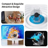 Ventilateur holographique 3D transfrontalier OEM 12 cm, machine de projection musicale publicitaire pour décorations de Noël, télécommande via application mobile