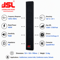Haut-parleur colonne en aluminium haute puissance JSL Professional, résistant aux intempéries, étanche IP66, pour extérieur, idéal pour les stades