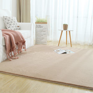 부드럽고 푹신한 단색 염색 퍼 러그 카펫 고급 바닥 거실용 인조 토끼털 카펫 - Product Image 1