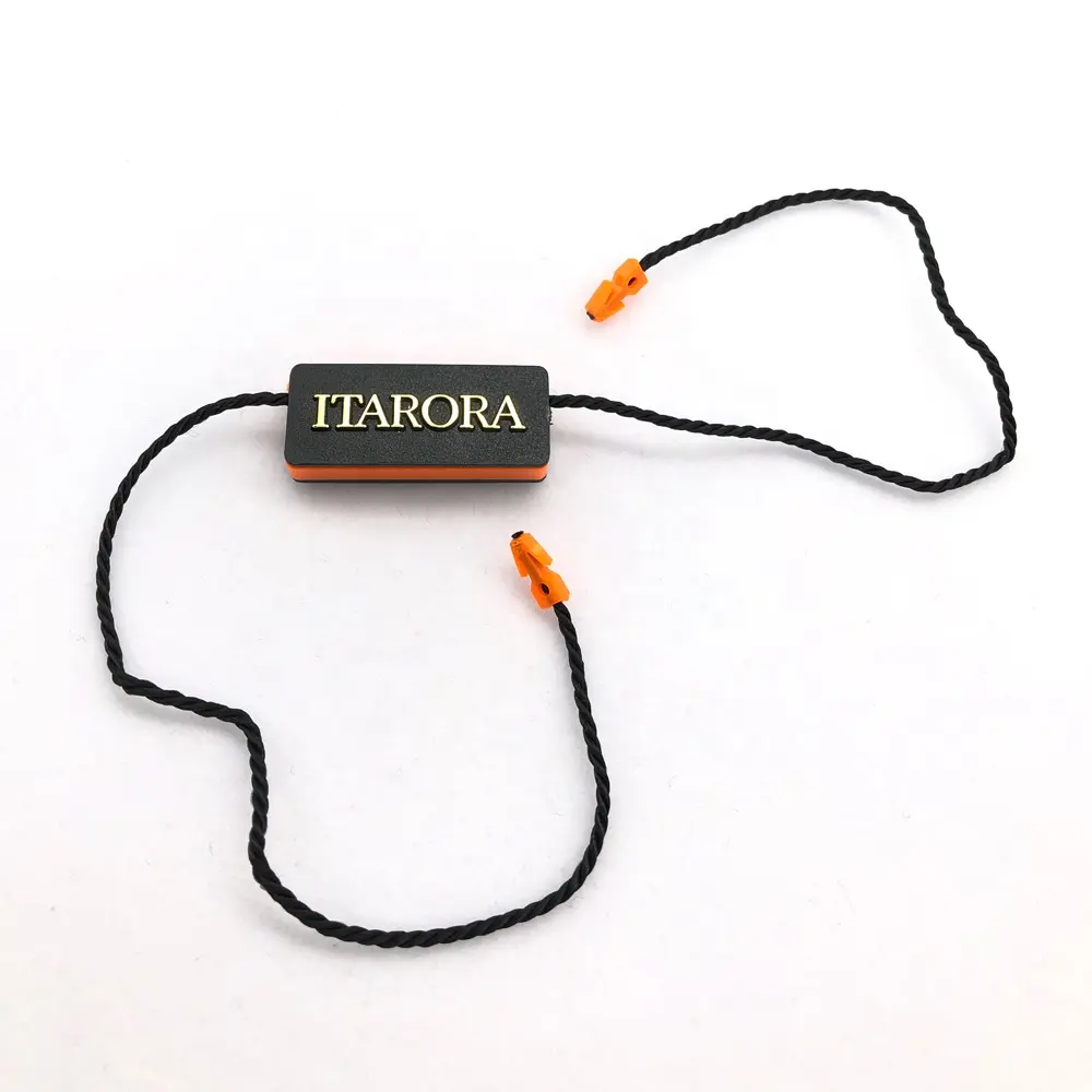 Low MOQ OEM Markenlogo Benutzer definierter Name Drei Schichten Snap Lock Kunststoff-Hang-Tag-Clips für die Injektion von Kleidungs stücken PS Plastic Seal 350 Schuhe