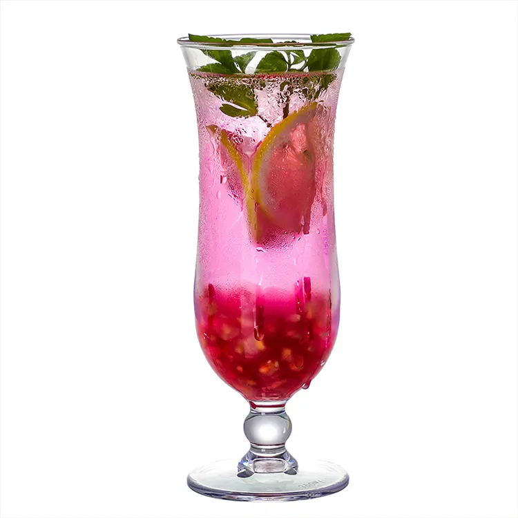 Party Bar Hurricane Style Plastic Juice Glass Unbreakable Cocktail Glass 16oz Hurricane Cup