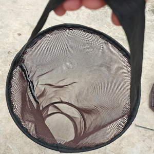 Cesta de pesca de malla recubierta, color marrón, portátil, para pesca silvestre en arroyos, peces pequeños, camarones y cangrejos - Product Image 3