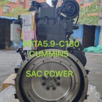 Motor Dongfeng DCEC Cummins 6BTA5.9-C180, Arranque Eléctrico, Refrigerado por Agua, 4 Tiempos, 5.9L, 132KW, 180HP, Maquinaria de Construcción, Nuevo