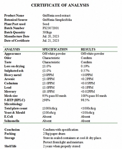 Tập trung bán buôn tự nhiên <span class=keywords><strong>5</strong></span>-<span class=keywords><strong>htp</strong></span> griffonia chiết xuất hạt 5htp bột <span class=keywords><strong>5</strong></span>-<span class=keywords><strong>hydroxytryptophan</strong></span> 98%/99% <span class=keywords><strong>5</strong></span>-<span class=keywords><strong>htp</strong></span> - Product Image 4