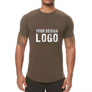 T-shirt de sport pour homme en polyester décontracté d'été, séchage rapide, vente en gros OEM, course à pied, évacuation de l'humidité, coupe ajustée - Product Image 1