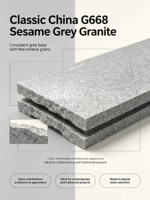 PAIA STONE Chine G668 Dalles de granit poli gris sésame, petites dalles pour sols, comptoirs et revêtements muraux, vente en gros