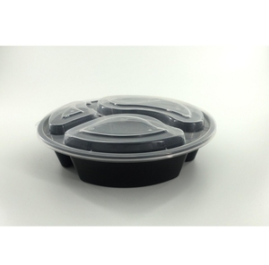 Contenants alimentaires jetables en plastique PP à 3 compartiments avec couvercles hermétiques pour le repas du midi et le stockage - Product Image 1