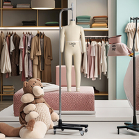 Maniquí de Costura de Cuerpo Completo para Niña, Talla Europea, Altura Ajustable, en Pose de Pie, para Exhibición de Pelucas, Tipo Colgante