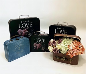 <span class=keywords><strong>Maleta</strong></span> Vintage de alta calidad directa de fábrica, Juego de 3 piezas, caja de flores, caja de regalo de mano, caja de embalaje de regalo, <span class=keywords><strong>Maleta</strong></span> - Product Image 5