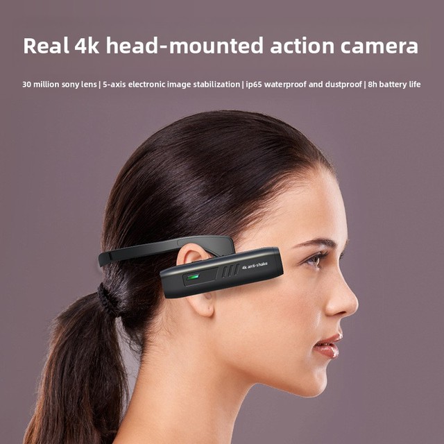 Head-Mounted Sports Camera, 4K HD Live Streaming Cam, Anti-Shake Action Recorder, Wearable Head Camera for Outdoor Sports