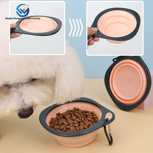 Piring air pemberi makan perjalanan pola padat portabel, mangkuk bergaya ramah lingkungan untuk anjing dan kucing - Product Image 3