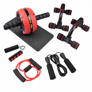 Kit de Rueda Abdominal 7 en 1, Rueda Silenciosa para Ejercicios <span class=keywords><strong>Abdominales</strong></span> con Barra de Flexiones y Cuerda para Saltar, para Gimnasio en Casa - Product Image 1