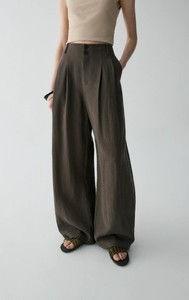 <span class=keywords><strong>Pantaloni</strong></span> da Lavoro Minimalisti da Donna, Gamba Larga con Pieghe, in <span class=keywords><strong>Misto</strong></span> <span class=keywords><strong>Lino</strong></span> Traspirante e Sostenibile, Eleganti <span class=keywords><strong>Pantaloni</strong></span> da Spiaggia - Product Image 2