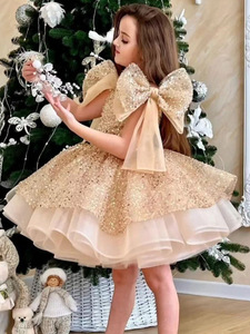 Vestido <span class=keywords><strong>de</strong></span> Fiesta <span class=keywords><strong>de</strong></span> Princesa para Niña, Estilo Cuento <span class=keywords><strong>de</strong></span> Hadas, Color Caramelo, Tul con Flores, <span class=keywords><strong>Alta</strong></span> <span class=keywords><strong>Costura</strong></span>, <span class=keywords><strong>Alta</strong></span> Calidad, para Boda o Cumpleaños, con Cola - Product Image 5