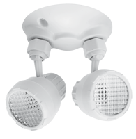 Lampe d'urgence LED carrée simple/double entièrement rotative conforme aux normes CEC Titre 20 et NFPA 101