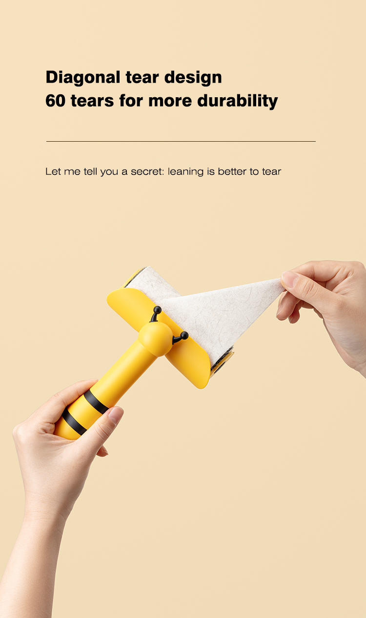 Yellow Cat Hair Comb Lint Roller Brush Pet Hair Remover Roller