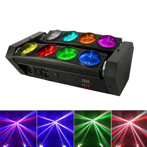 Lampu Laba-laba LED MINI 8X12W, Lampu Sorot Kepala Bergerak Laba-laba RGBW DMX512 Digunakan Di DJ Disco Bar KTV Pencahayaan Panggung
