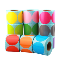 Autocollant adhésif rond thermique de 2x2 pouces, personnalisable en usine, étiquette colorée étanche pour emballage cadeau, artisanat et promotion