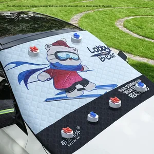 Pare-neige de voiture en aluminium, style dessin animé, à clipser, épaissi, coupe-vent, protection solaire estivale - Product Image 1