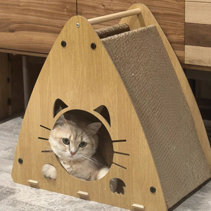 Integriertes Katzen bett mit Kratz baum im stehenden Design, kratz fest und langlebig, hergestellt aus flocken freiem Jutespiel zeug - Product Image 6