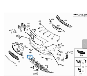 Protezione Inferiore Paraurti Anteriore 1178850100, Protezione Sottoscocca per <span class=keywords><strong>Mercedes</strong></span> <span class=keywords><strong>W117</strong></span> CLA200 - Product Image 2
