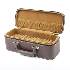 Estuches de terciopelo hechos a mano de alta gama, bandejas de plástico apilables, organizador de joyas de acrílico grande con cremallera para viaje, servicio OEM de logotipo personalizado - Product Image 5