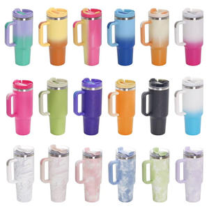 2024 Custom Modern Eco-Friendly 15 Colors Vacuum <b>Insulated</b> Stainless Steel 40 oz Tumbler Cup Handle <b>Straw</b> Adventure - Product Image 2
