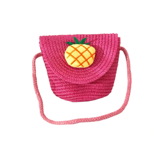Bolso de Hombro de Ganchillo Rosa con Diseño de Piña 13x10x7cm, Bolso de Playa de Verano - Product Image 2