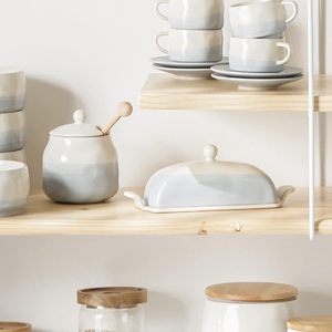 Mantequera De Porcelana Blanca Tchibo – Forma Rectangular, Acabado Brillante, Original 111