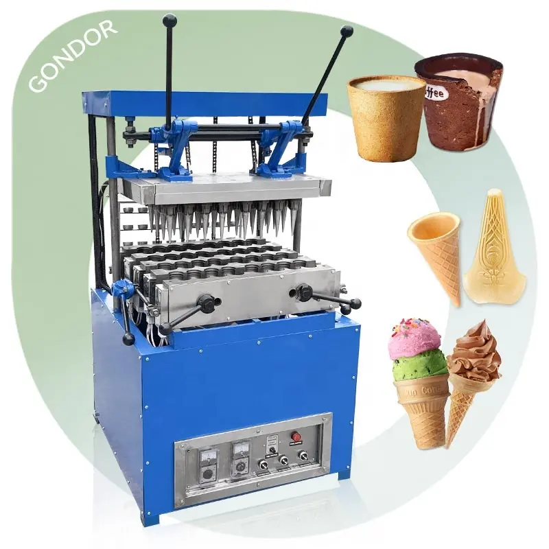 Rolling Manual Full Cup Semi Maker Waffer China Ice Cream Biscuit Mini Sugar Make Máquina automática de cono de helado