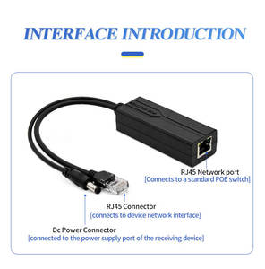 Accessoires POE 48V 24V 1A 10/100 Mbps, alimentation pour caméras IP, plastique ABS, câble RJ45, système de caméra IP, ABS - Product Image 2