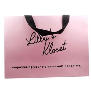 Custom Printing Logo Eco-friendly Fashion Shopping Clothing Gift Pink White Luxury White Cardboard Paper Bag With Handles - Product Image 5
