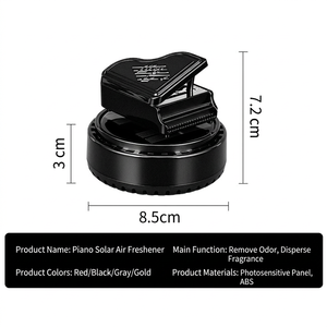 Diffuseur de parfum solaire moderne en ABS pour voiture, rouge, rotatif, aromathérapie pour la décoration intérieure de voiture - Product Image 6