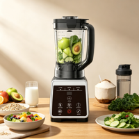 Mixeur Électrique 3-en-1 à Vitesse Variable, Bol de 2L, Contrôle Numérique, 1400W, Faible Bruit, pour Smoothies et Broyage de Glace avec Hachoir, Tasse de Voyage