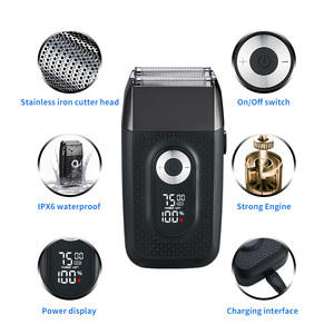 Rasoir électrique à deux lames alternatives tondeuse à cheveux pour hommes USB acier inoxydable batterie rechargeable rasoir tondeuse - Product Image 3