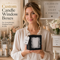 Boîte d'emballage pour bougie aromatique parfumée, boîte en carton blanc avec fenêtre en PET, boîtes cadeaux pliables en papier pour mariage