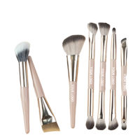 Ensemble de pinceaux de maquillage professionnels à double extrémité, 7 pièces, poils synthétiques doux, trousse de cosmétiques de voyage portable avec accessoires de rangement